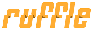 Ruffle logo in yellow text with a brown shadow effect, perfect for enhancing any digital marketing campaign.